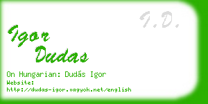 igor dudas business card