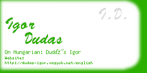 igor dudas business card